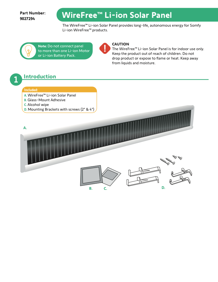 WireFree Li-ion Solar Panel Kit flyer cover